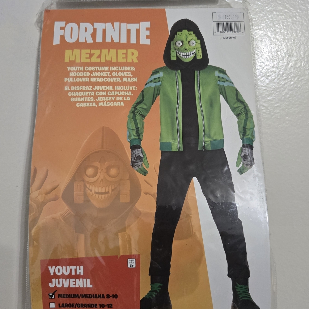 Fortnite Mezmer Green and Black Kids Halloween Costume